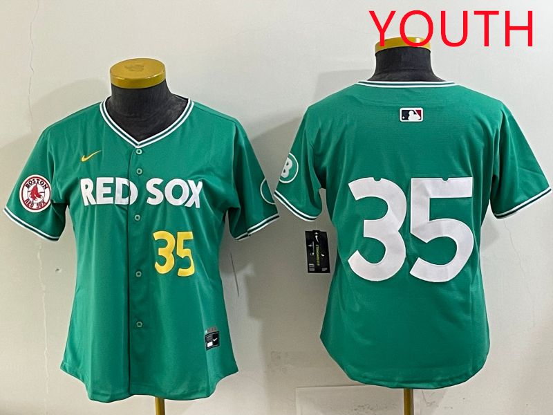 Youth 2025 Boston Red Sox #35 No Name Dark Green Joint Name Nike MLB Jersey style 7->youth mlb jersey->Youth Jersey